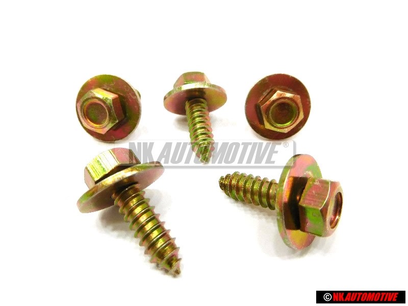 5x Genuine VW Hexagon Head Self Tap Bolt 6.5x21.5 - 311821143