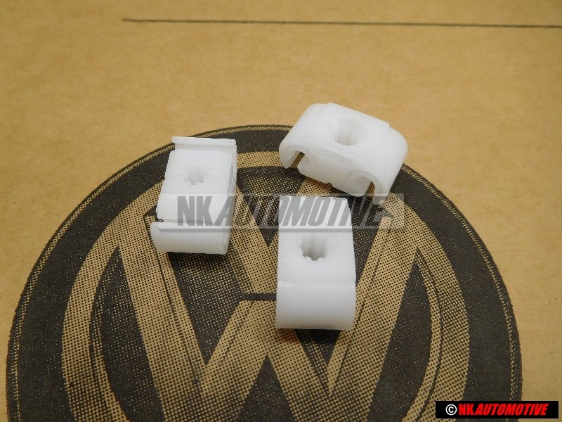 3x Genuine VW 2 Point Brake Pipe Line Retaining Clip Holder Bracket - 811611797