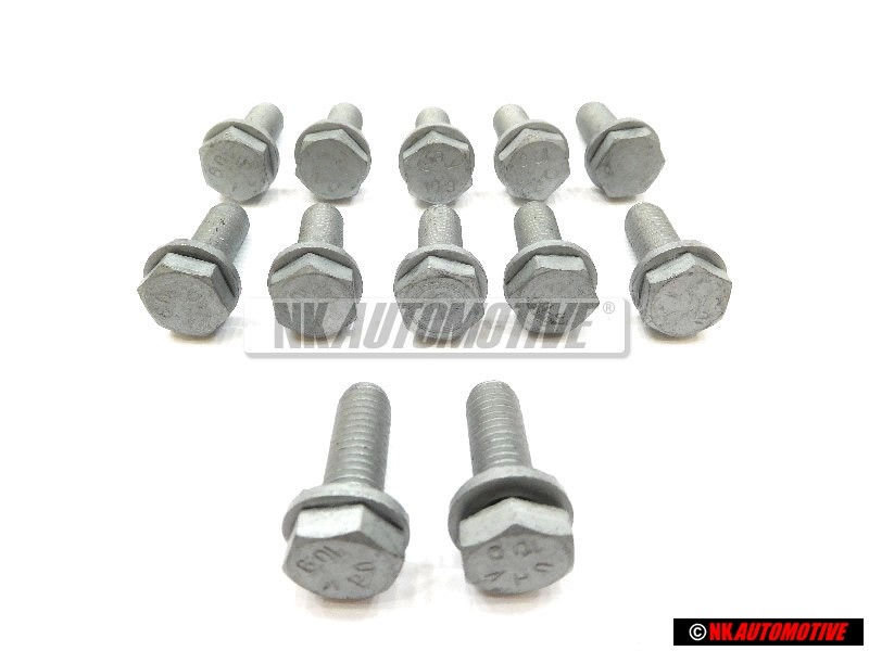 12x Genuine VW Hexagon Head Bolt M10x32 - N 90758902