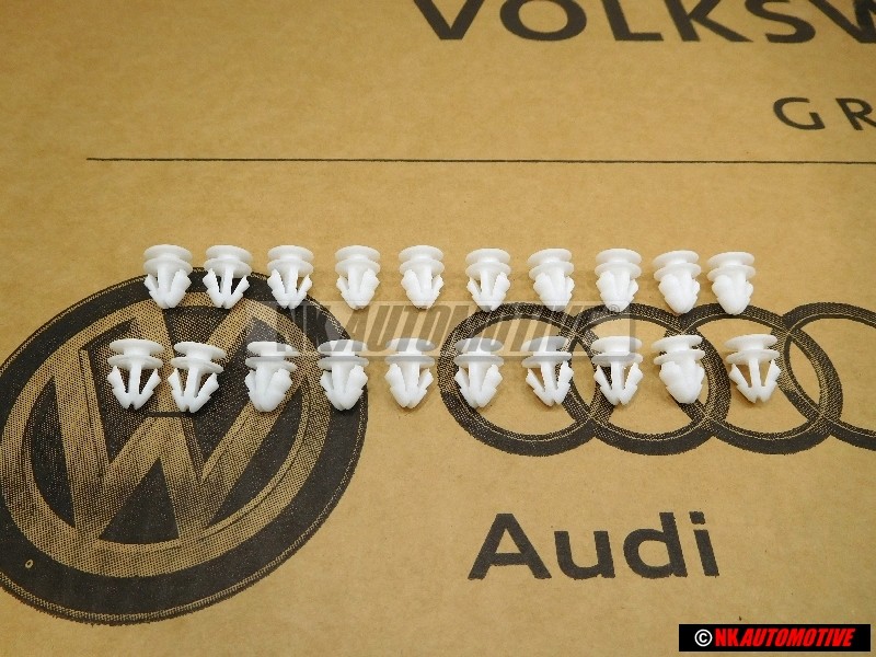 20x Genuine VW Side Moulding Trim Strip Clip Fastener - 191853585A
