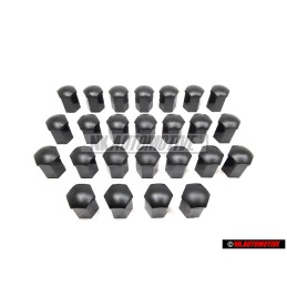 25x Genuine VW cap wheel bolt satin black - 867601173 01C