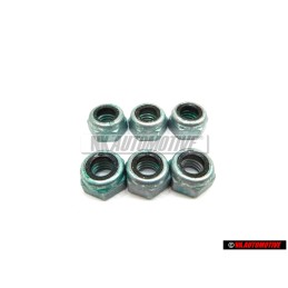 6x Genuine VW Hexagon Nut, Self-Locking - N 01118312