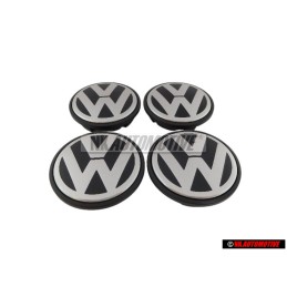 4x Genuine VW Alloy Wheel Centre Cap Black Anthracite - 7L6601149B RVC