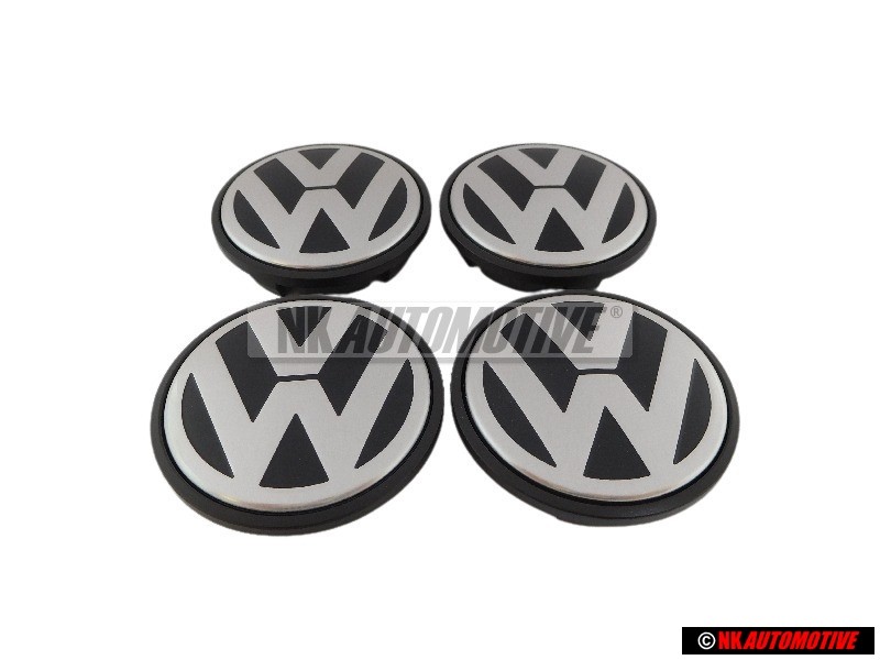 4x Genuine VW Alloy Wheel Centre Cap Black Anthracite - 7L6601149B RVC