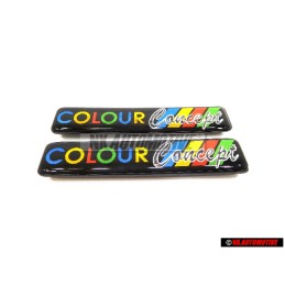 2x Genuine VW Colour Concept Side Badge Emblem - 1H6853714G Z39