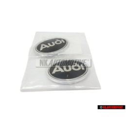 2x Genuine Audi Side Badge Emblem Black Chrome - 895853621A 01C