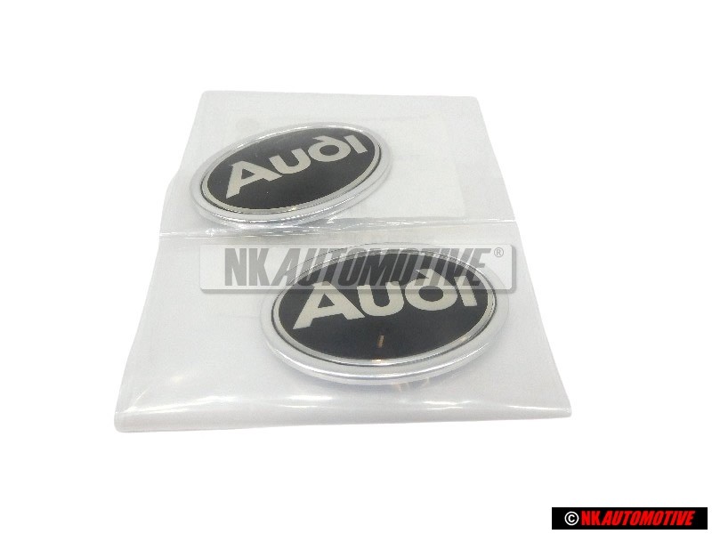 2x Genuine Audi Side Badge Emblem Black Chrome - 895853621A 01C