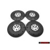 4x Genuine VW Hub Cap Satin Black High Chrome - 7H0601151B RVB
