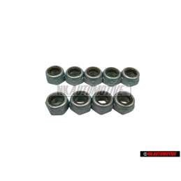 9x Genuine VW Hexagon Nut, Self-Locking - N 01118312