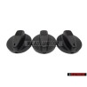 3x Genuine VW Knob Satin Black - 1H081912901C