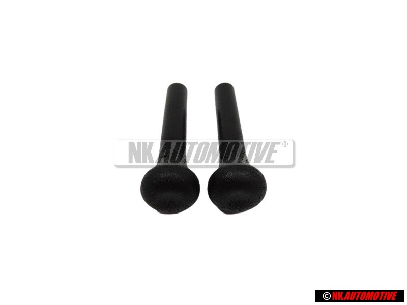 2x Genuine VW Door Lock Knob Black - 191837187 01C