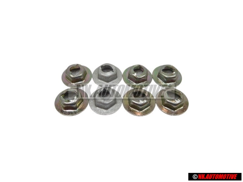 8x Genuine VW Rear Heat Shield Nut, Thread Cutting - N 0386011