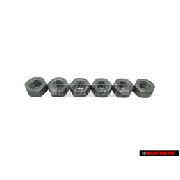 6x Genuine VW Hexagon Nut M6 - N 01100636
