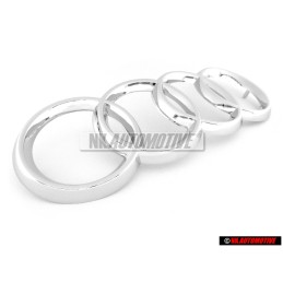 Genuine Audi Rings Front Grill Badge Emblem Chrome - 447853605