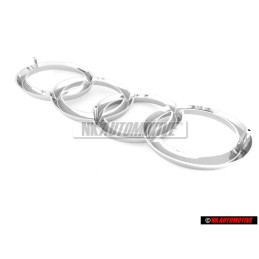 Genuine Audi Rings Front Grill Badge Emblem Chrome - 447853605