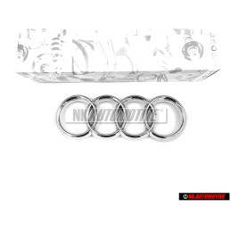 Genuine Audi Rings Front Grill Badge Emblem Chrome - 4D0853605