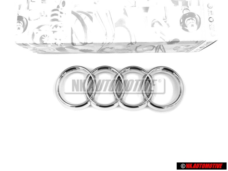 Genuine Audi Rings Front Grill Badge Emblem Chrome - 4D0853605