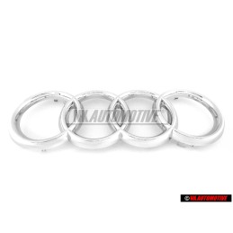 Genuine Audi Rings Front Grill Badge Emblem Chrome - 4D0853605