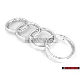 Genuine Audi Rings Front Grill Badge Emblem Chrome - 4D0853605
