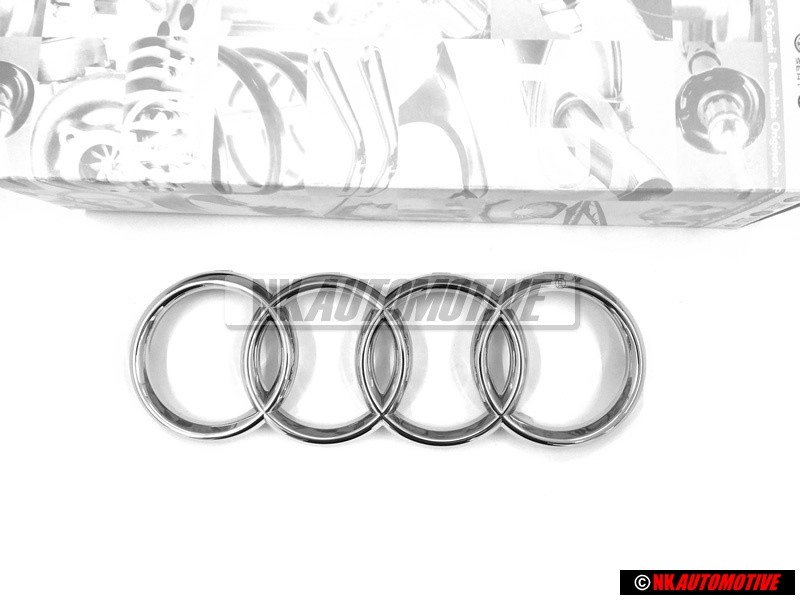 Genuine Audi Rings Front Grill Badge Emblem Chrome - 4D0853605A 2ZZ
