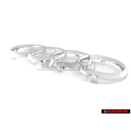 Genuine Audi Rings Front Grill Badge Emblem Chrome - 4D0853605A 2ZZ