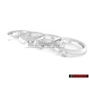 Genuine Audi Rings Front Grill Badge Emblem Chrome - 4D0853605A 2ZZ