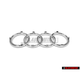 Genuine Audi Rings Front Grill Badge Emblem Chrome - 4D0853605A 2ZZ