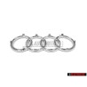 Genuine Audi Rings Front Grill Badge Emblem Chrome - 4D0853605A 2ZZ
