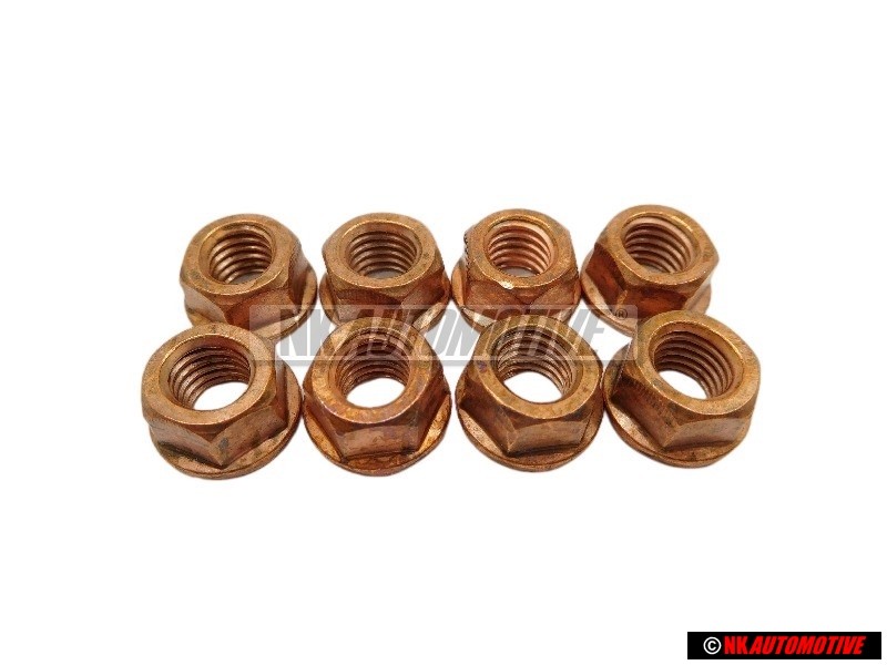 8x Genuine VW Hexagon Collar Nut Self-Locking - N 90200201