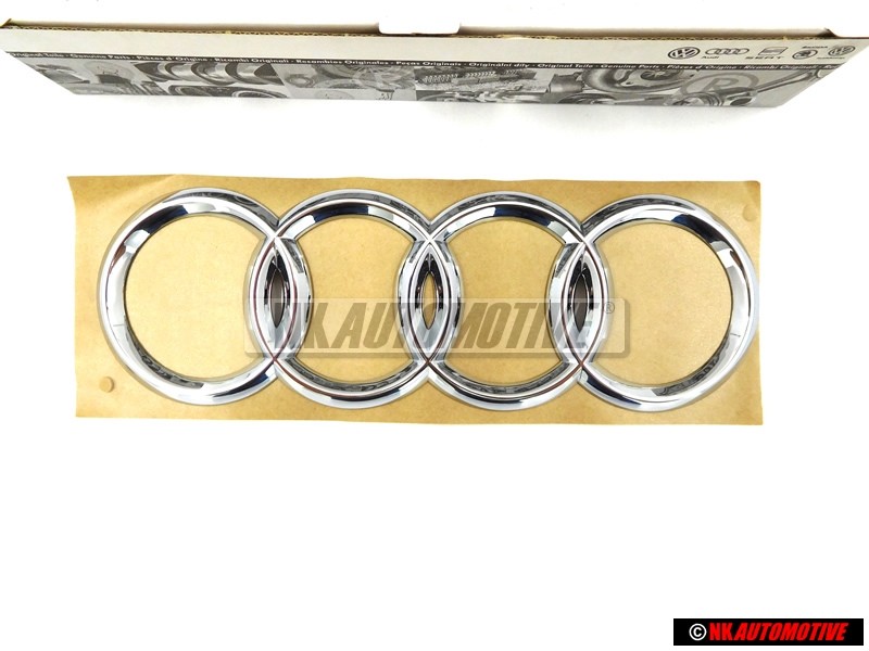 Genuine Audi Rings Rear Boot Badge Emblem Chrome - 4D0853742A 2ZZ