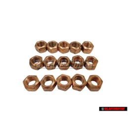 15x Genuine VW Hexagon Nut Self Locking - N 90085001