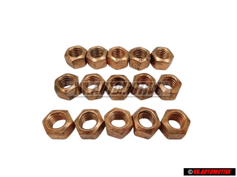 15x Genuine VW Hexagon Nut Self Locking - N 90085001