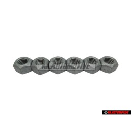 6x Genuine VW Hexagon Nut, Self-Locking - N 10209005