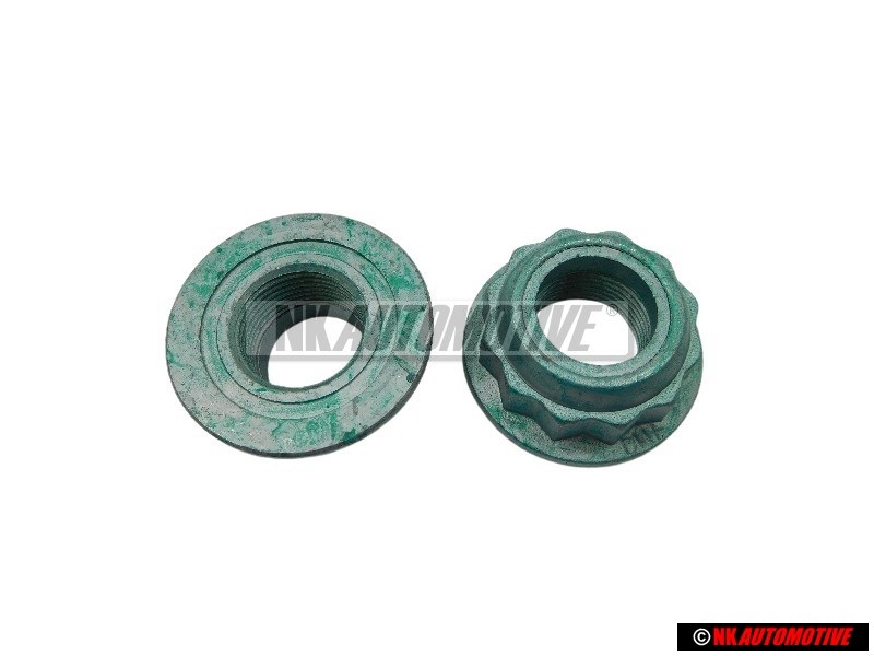 2x Genuine VW 12 Point Socket Shouldered Nut Self-Locking - N 90587602