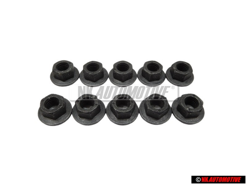 10x Genuine VW Hexagon Collar Nut - N 90175205