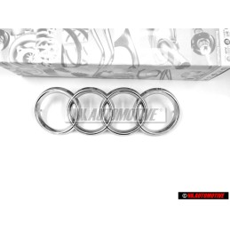 Genuine Audi Rings Front Grill Badge Emblem Chrome - 893853605