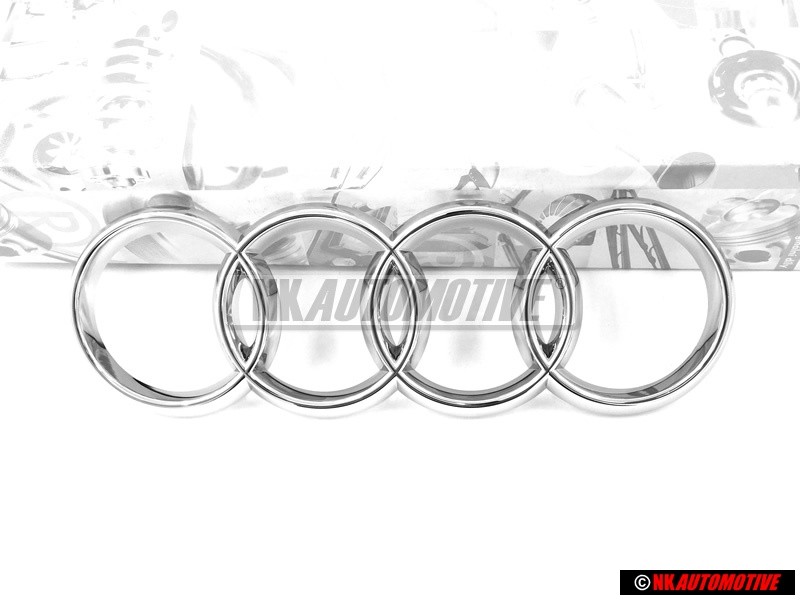 Genuine Audi Rings Front Grill Badge Emblem Chrome - 8L0853605 2ZZ