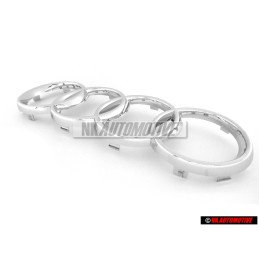 Genuine Audi Rings Front Grill Badge Emblem Chrome - 8L0853605 2ZZ