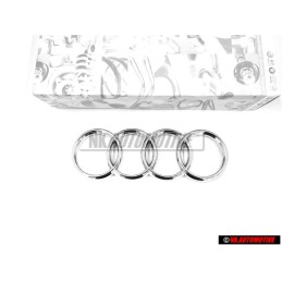 Genuine Audi Rings Front Grill Badge Emblem Chrome - 8N0853605