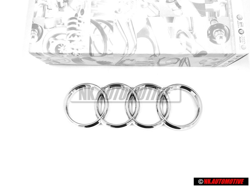 Genuine Audi Rings Front Grill Badge Emblem Chrome - 8N0853605