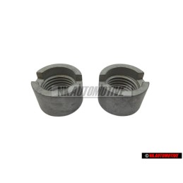 2x Genuine VW Upper Strut Bearing Threaded Bush Slotted Nut M14x1.5 - 811412365