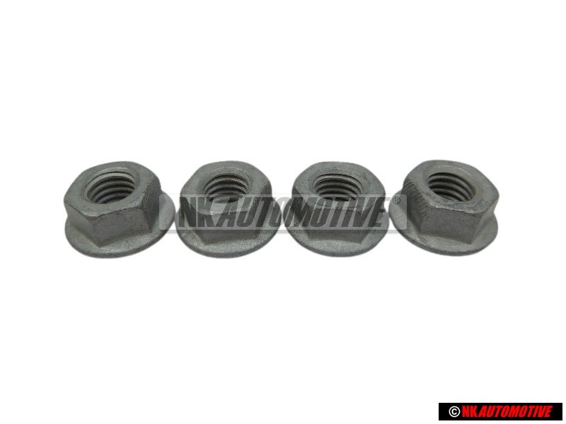 4x Genuine VW Hexagon Collar Nut Self Locking M8 - N 90226404