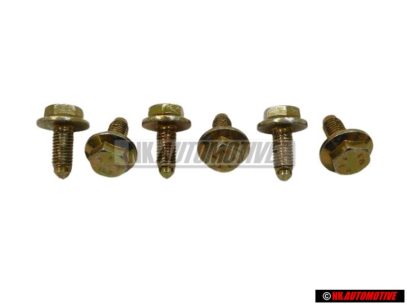 6x Genuine VW Hexagon Collared Bolt M10x25 - N 10141701