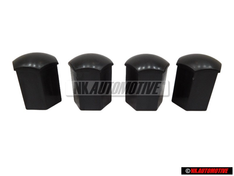 4x Genuine VW Anti Theft Wheel Bolt Cover Lug Nut Cap Black - 535601173C