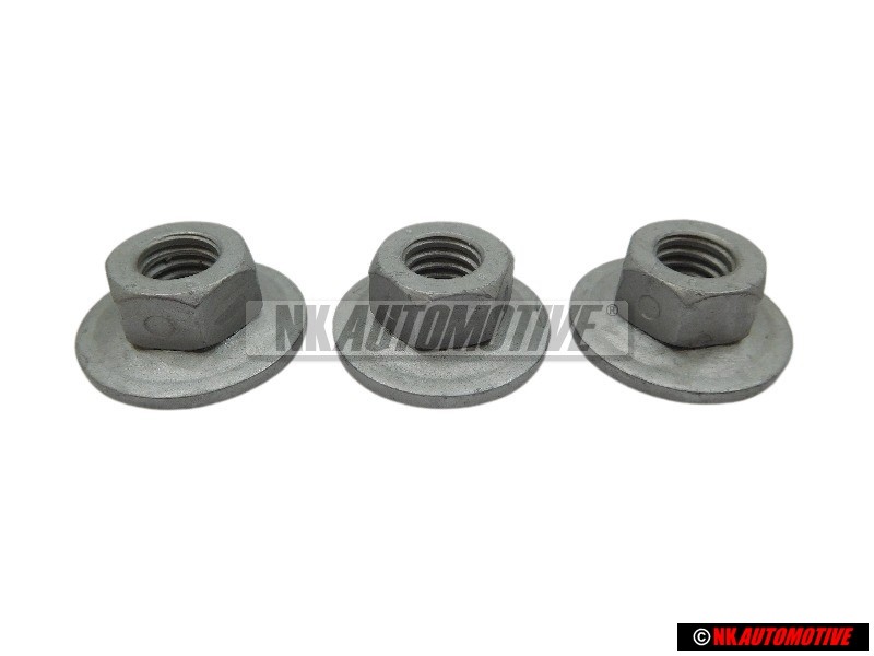 3x Genuine VW Hexagon Collar Nut Self-Locking - N 90908301