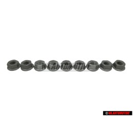 9x Genuine VW Hexagon Collar Nut Self Locking M8 - N 90226404