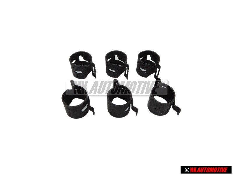 6x Genuine VW Coolant Hose, Fuel Line Spring Band Clamp - N 90686701