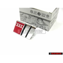 Genuine Audi S2 Front Grill Badge Emblem Chrome Red - 895853736B