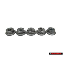 5x Genuine VW Hexagon Collar Nut M5 - N 10017304