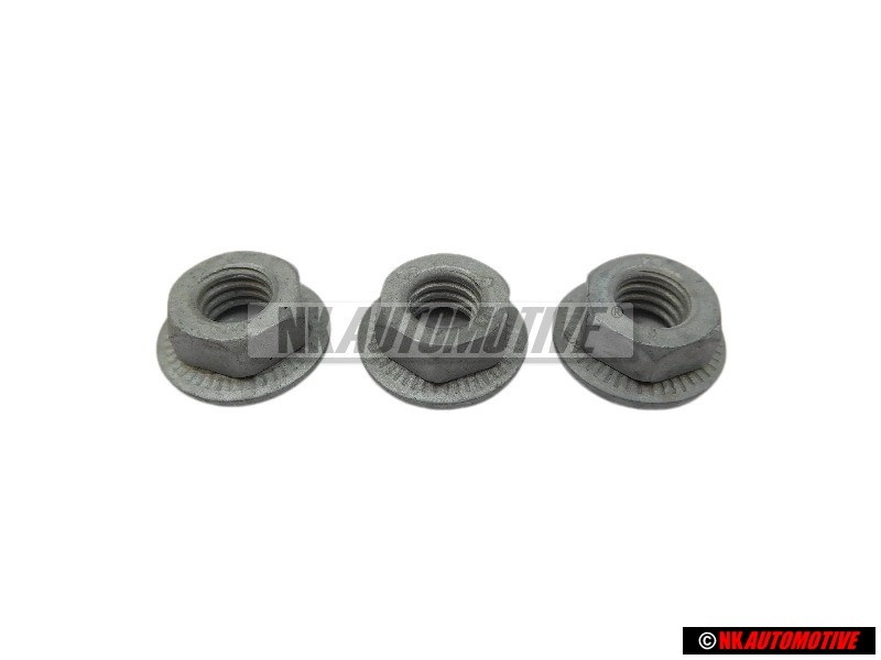 3x Genuine VW Hexagon Collar Nut - N 90106304